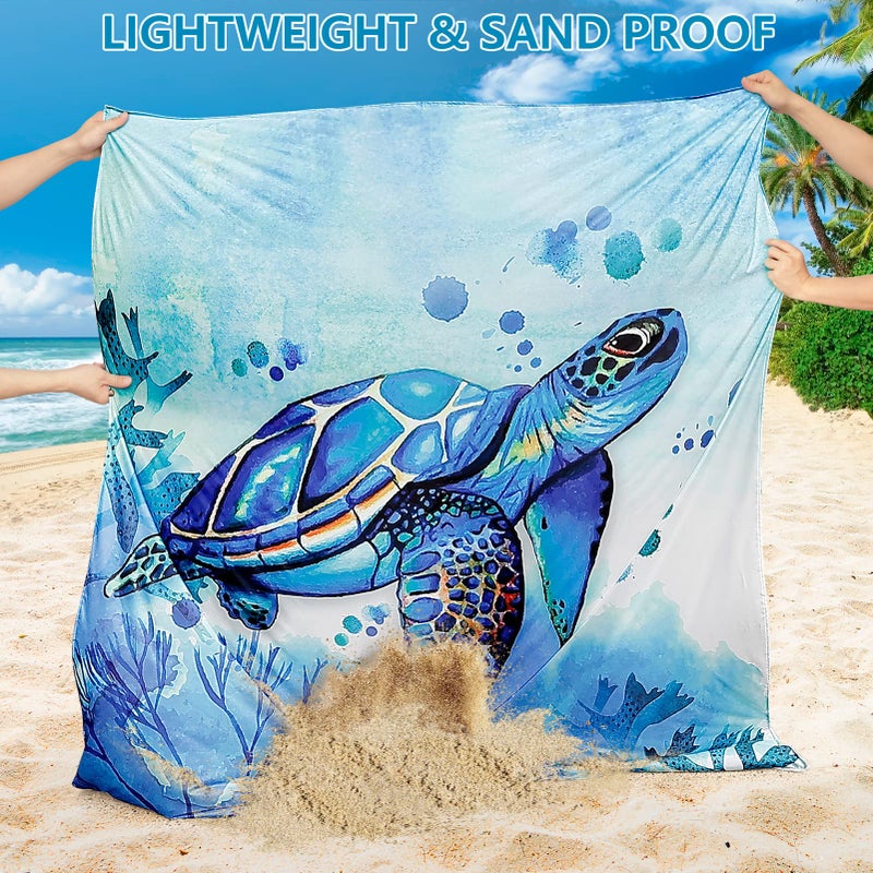 WIWIGO Beach Blanket Waterproof Sandproof Beach Mat 79" X 83"/10'x9'for 2-8 Adults Quick Drying Outdoor Picnic Mat Beach Accessories for Travel, Camping, Hiking - Image 2