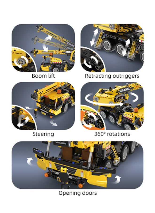 CaDA CaDA Car Toy Building Blocks Yellow Mobile Crane C65005W 658pcs for +8 Years old  - Image 3