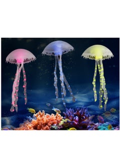 OASIS-TH Artificial Jellyfish, 6 Pcs Glowing Effect Jellyfish Aquarium Ornaments, Colorful  Silicone Emulation Jellyfish Supplies Floating Jelly Fish Decoration, for Fish Tank  - Image 1