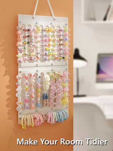 Aiqriwv 2 Pack Hair Bows HolderHair Clips Storage Hanger Large CapacityHair Bows Organizer Wall Hanging for Girl RoomHair Accessories OrganizerPink - Image 3