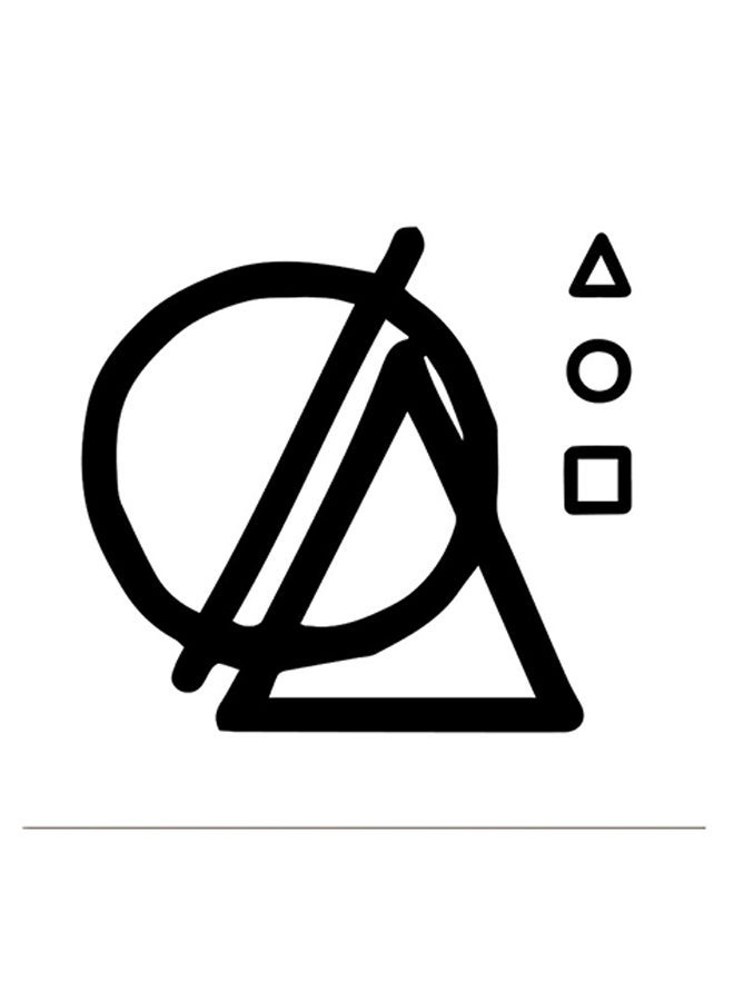 RYN Geometric Shapes Themed Wall Art White/Black 30x30cm - Image 2