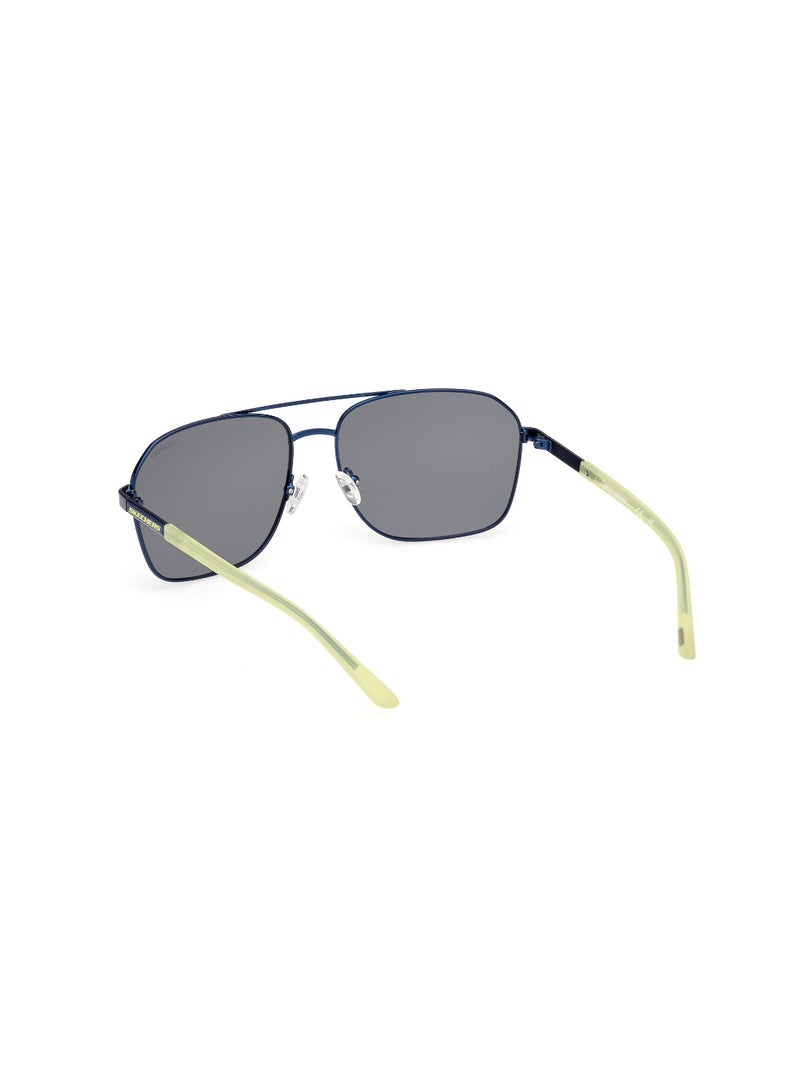 SKECHERS Men's Polarized Navigator Shape Metal Sunglasses SE636691D65 - Lens Size: 65 Mm - Matte Blue - Image 5