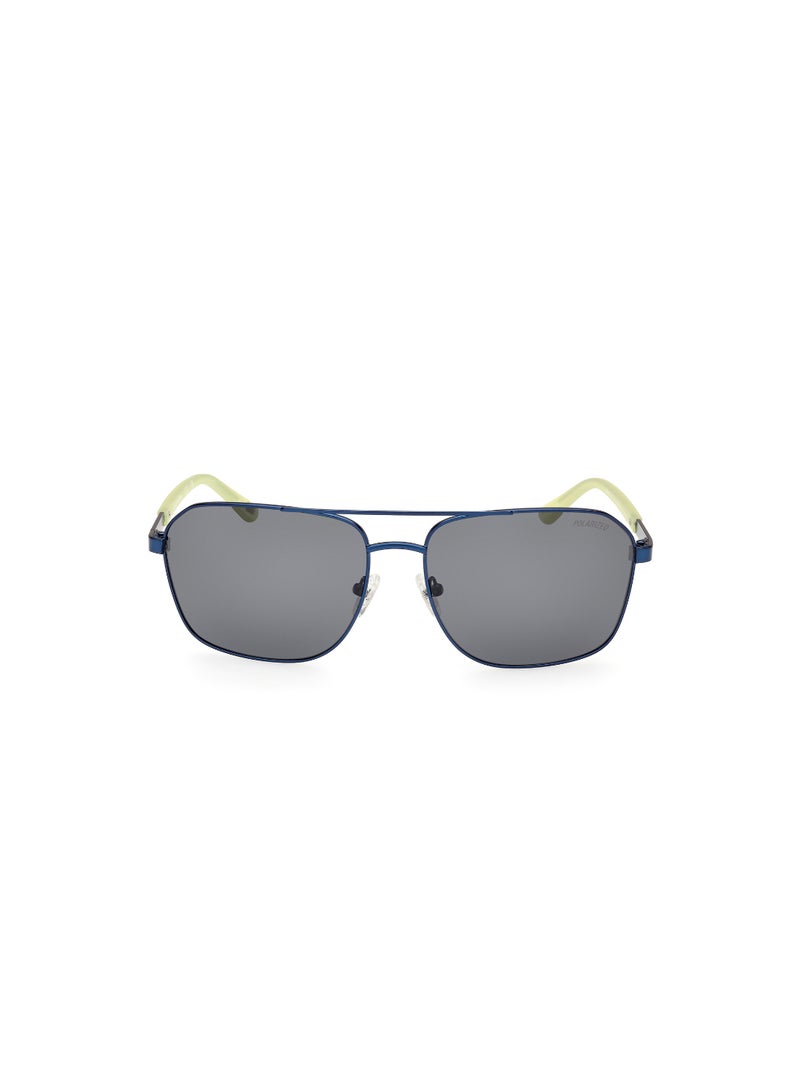 SKECHERS Men's Polarized Navigator Shape Metal Sunglasses SE636691D65 - Lens Size: 65 Mm - Matte Blue - Image 2