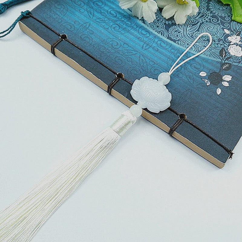 Generic Chinese Style Tassel Lotus Pendant Beige 