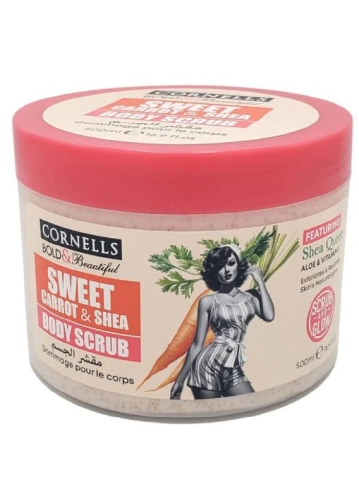 CORNELLS Shea Butter Carrot Body Scrub  500Ml - Image 1