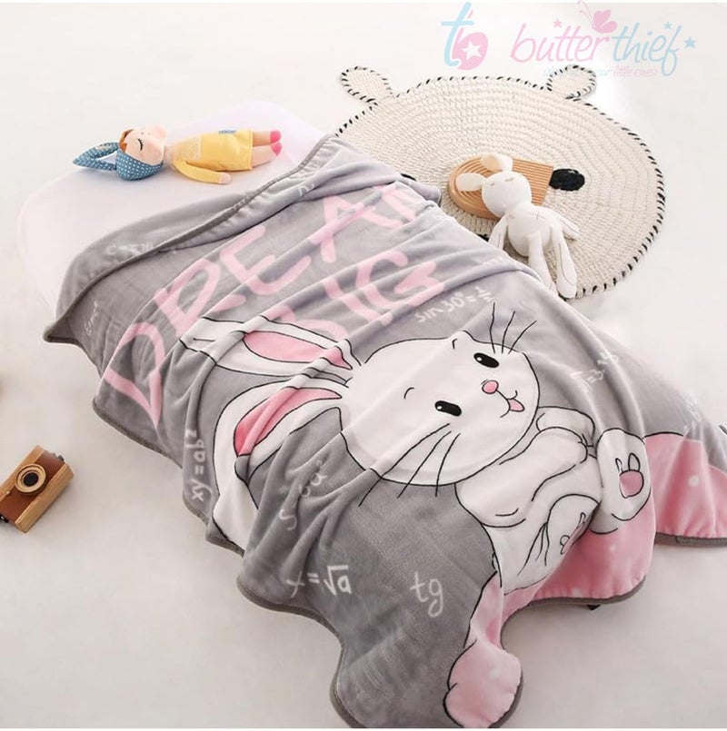 Butterthief Light Weight Cartoon Printed Blanket 100 x140 cm, 0-5 Years Soft Flannel for All Seasons Reversible Baby Blanket for Kids Toddlers New Born Boys & Girls - Image 2