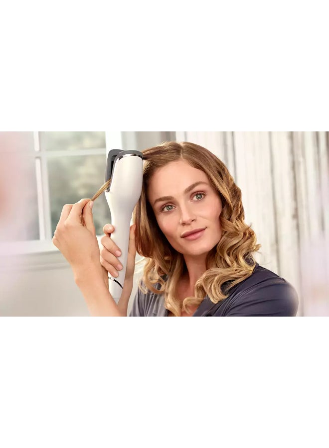 Philips StyleCare Auto Curler And Heated Straightening Brush BHH888/03, 2 Years Warranty White/Pink - Image 2