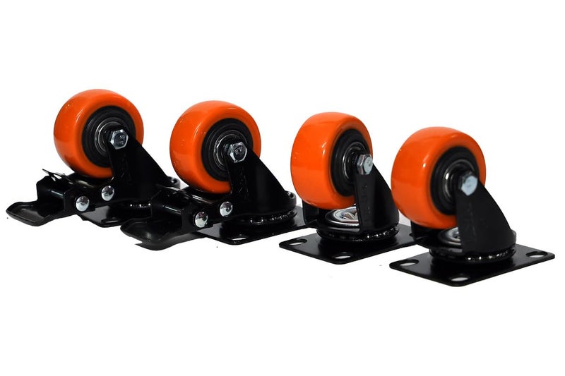 PACIFIC MOVERS PACIFIC MOVERS 2 Caster Wheel for Furniture Set of 4 Heavy Duty upto 650 lbs Castor Wheels for Furniture Counter with Polyurethane PU Wheels and Top Plate Rotating 360 Degree  - Image 1