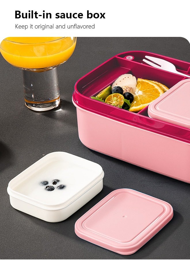 Occuwzz 2 Layer Lunch Box - Large Capacity, Portable, Leak-Proof, Microwaveable, Suitable for Children and Office Workers (Pink)  - Image 5