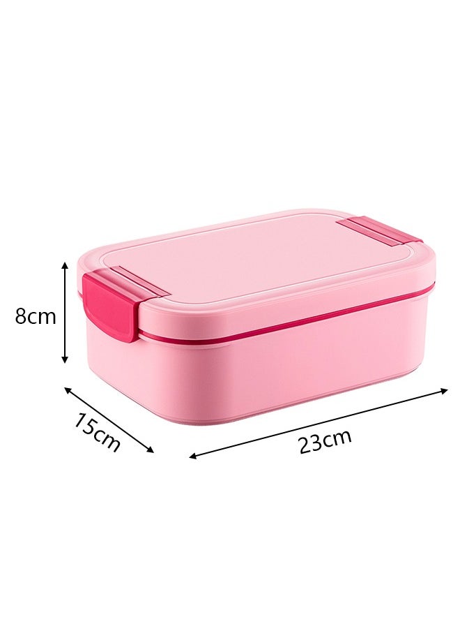 Occuwzz - 2 Layer Lunch Box - Large Capacity, Portable, Leak-Proof, Microwaveable, Suitable for Children and Office Workers (Pink) - Image 1