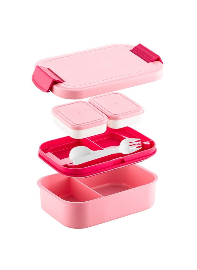 Occuwzz - 2 Layer Lunch Box - Large Capacity, Portable, Leak-Proof, Microwaveable, Suitable for Children and Office Workers (Pink) - Image 1