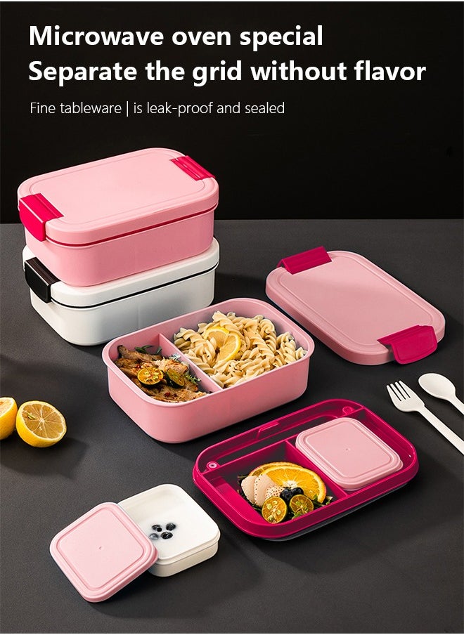 Occuwzz 2 Layer Lunch Box - Large Capacity, Portable, Leak-Proof, Microwaveable, Suitable for Children and Office Workers (Pink)  - Image 1