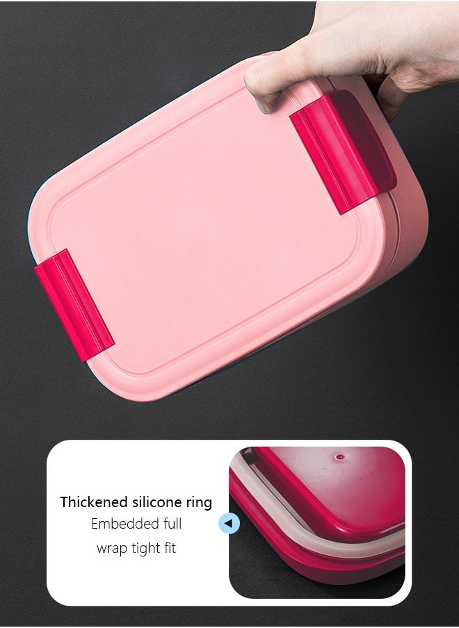 Occuwzz 2 Layer Lunch Box - Large Capacity, Portable, Leak-Proof, Microwaveable, Suitable for Children and Office Workers (Pink)  - Image 4