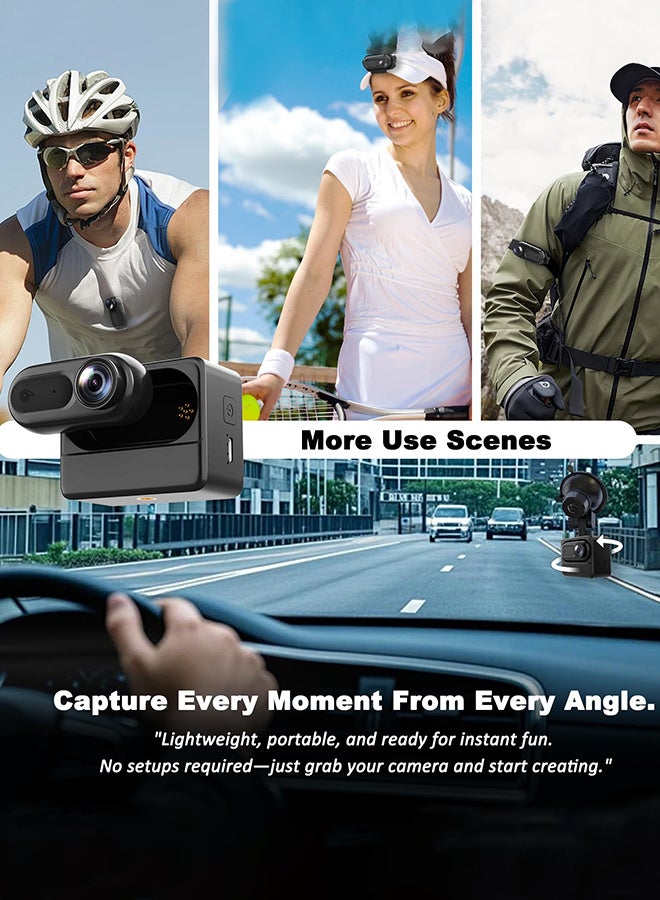 Generic Mini Body Camera 1080P, IPX7 Waterproof, 128GB Storage, 2500mAh Charging Case, Magnetic Lanyard,Auto Loop Recording Body Worn Camera for Pets, Travel, Work, Water Sports, Outdoor Adventures(Black) - Image 3