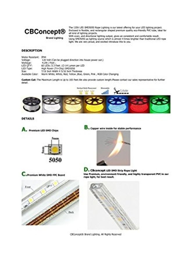 شريط إضاءة LED مرن ومسطح متعدد الألوان 4.25كيلوجرام - Image 3