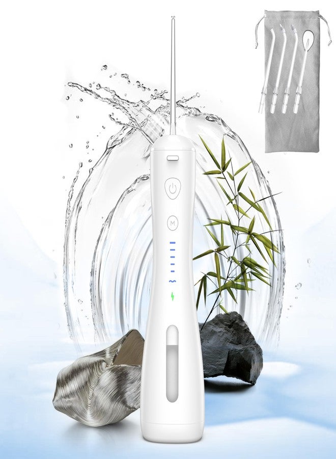 SYNHOPE Water Flosser [Dental Cordless Portable] 6 Modes & IPX7 Waterproof Rechargeable Oral Irrigator Water Teeth Cleaner Floss Pick, Home Use WaterFlossers for Braces Bridges/Gum Care (White) - Image 1