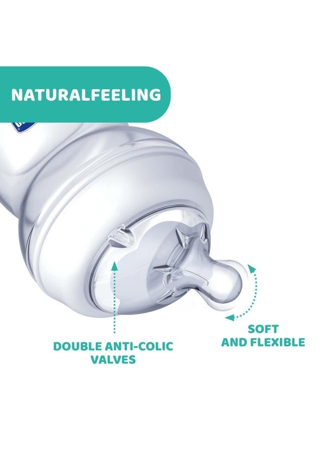 Chicco Natural Feeling Teat with Anti-Colic Effect, Angled Nipple for Wide Neck Natural Feeling Bottles, Regular & Slow Flow, For Newborn Babies 0m+ - Image 3