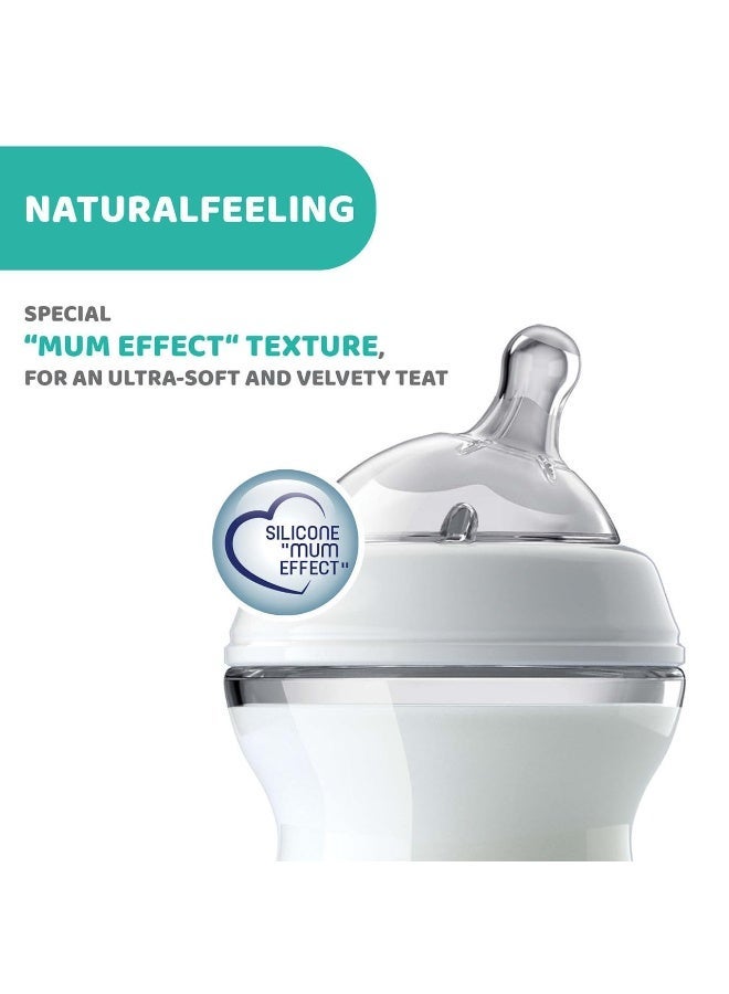 Chicco Natural Feeling Teat with Anti-Colic Effect, Angled Nipple for Wide Neck Natural Feeling Bottles, Regular & Slow Flow, For Newborn Babies 0m+ - Image 2