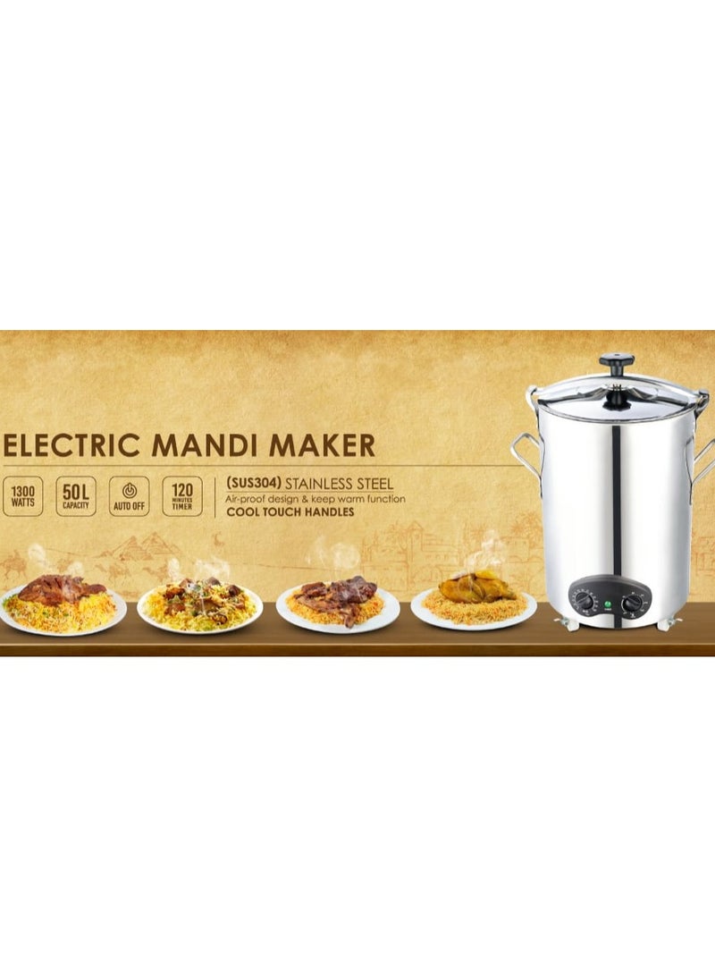 Generic - Multi-Function Electric Mandi Maker – 50L Stainless Steel Rice Cooker, Portable Slow Cooker with Adjustable Temperature & Timer, Ideal for Home & Commercial Use - Image 1