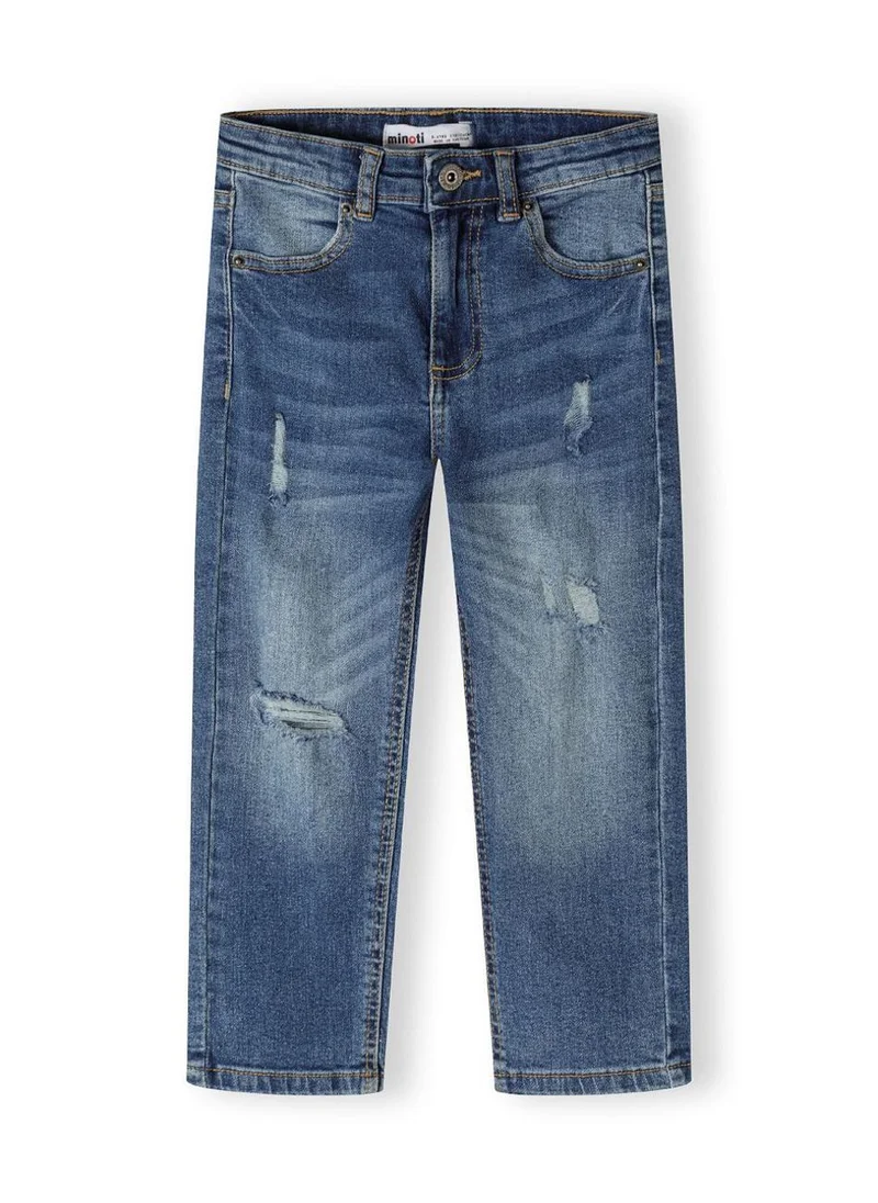 مينوتي Kids Boys  Denim Ripped Straight Leg Jeans