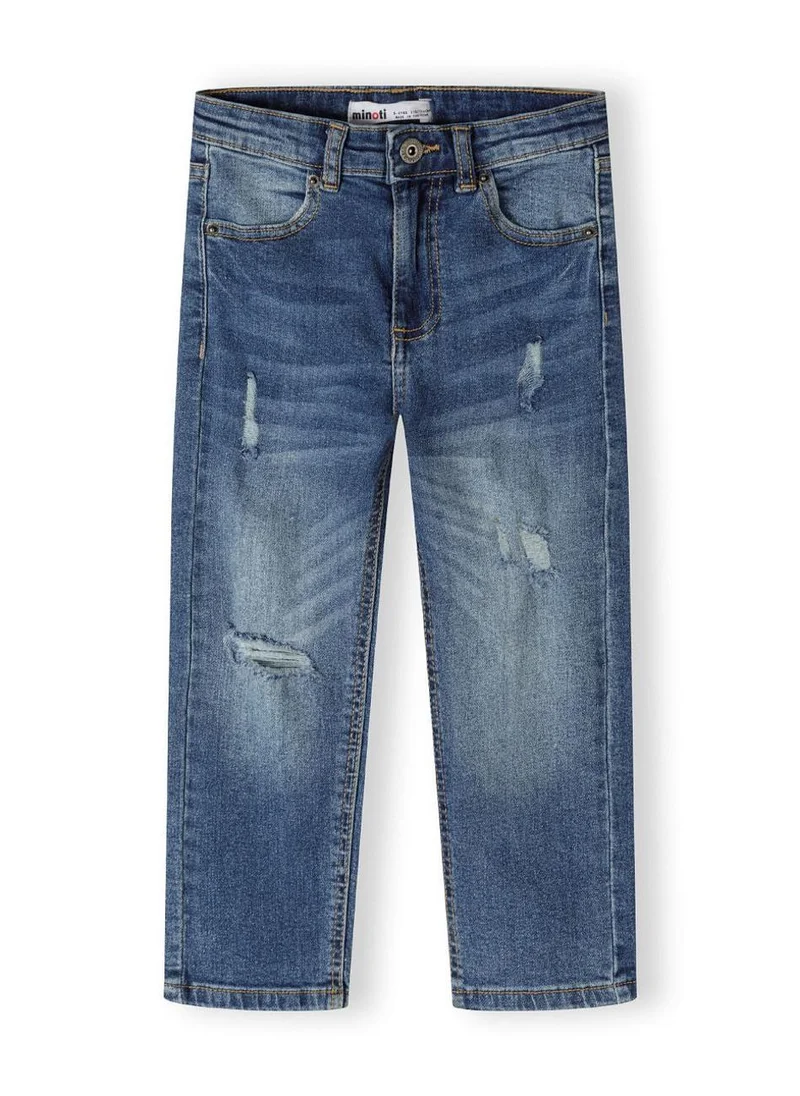 مينوتي KIds Denim Ripped Straight Leg Jeans