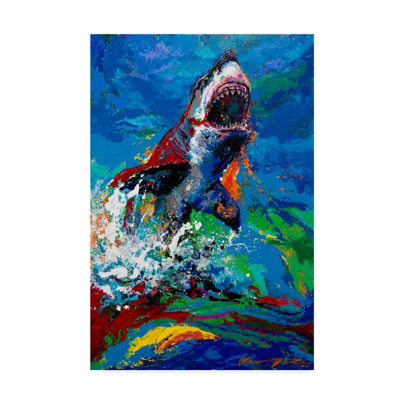 Trademark Fine Art Trademark Fine Art Lawyer Breeching White Shark by Jace D Mctier 12 x 19 in Multicolor