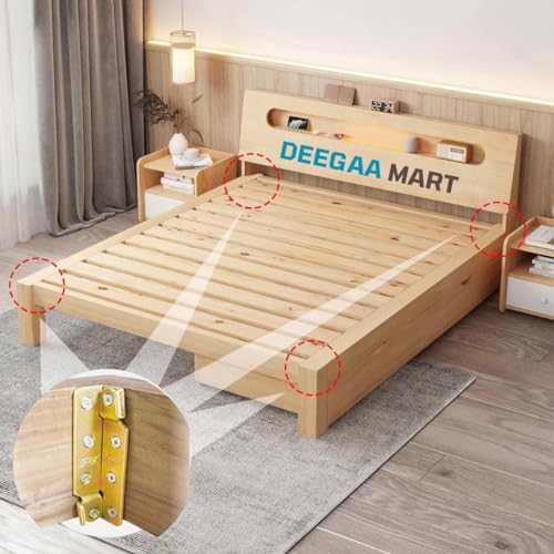 DEEGAA MART Bed Rail Brackets for Joining Woods, Bed Frame Hardware , Bed Rail Accessories, Set of 4 Wooden Bed Brackets Bed Rail Fittings, headboard and Footboard Fixing Accessories(4 Sets) - Image 5