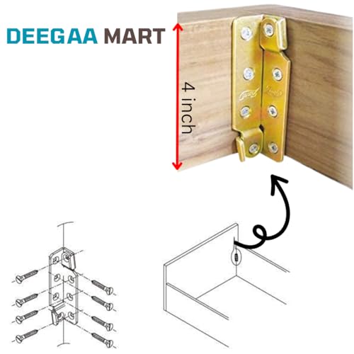 DEEGAA MART Bed Rail Brackets for Joining Woods, Bed Frame Hardware , Bed Rail Accessories, Set of 4 Wooden Bed Brackets Bed Rail Fittings, headboard and Footboard Fixing Accessories(4 Sets) - Image 3
