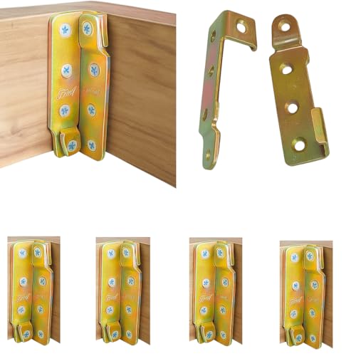 DEEGAA MART Bed Rail Brackets for Joining Woods, Bed Frame Hardware , Bed Rail Accessories, Set of 4 Wooden Bed Brackets Bed Rail Fittings, headboard and Footboard Fixing Accessories(4 Sets) - Image 1