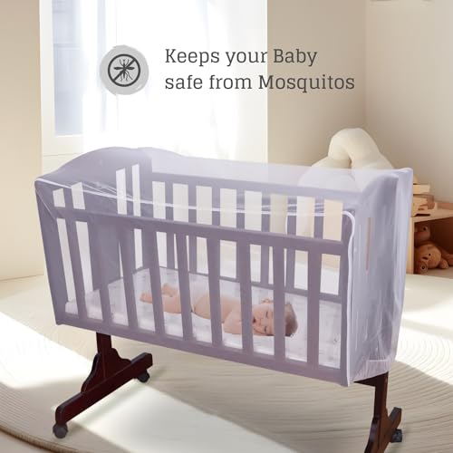 R for Rabbit Dream TIme Cradle Mosquito Net, Easily Attach and Detach Washable Cradle Mosquito Net - White - Image 4