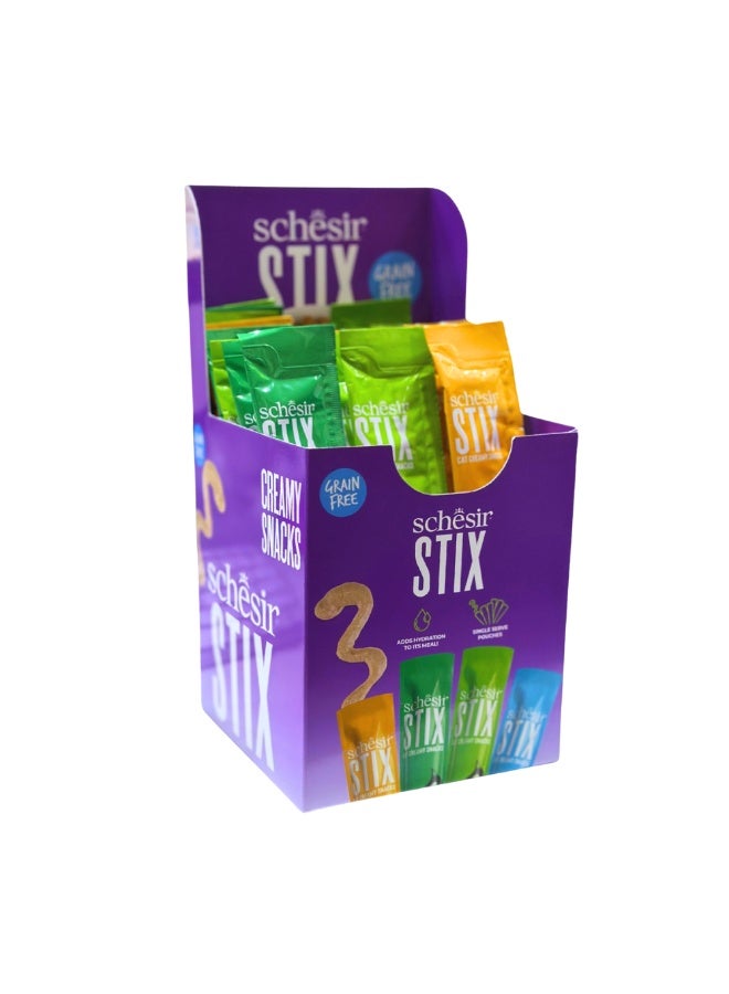 Schesir Summer Treat-Stix Mix Flavour [Chicken, Duck, Salmon & Tuna]-15g x 24pcs - Image 1