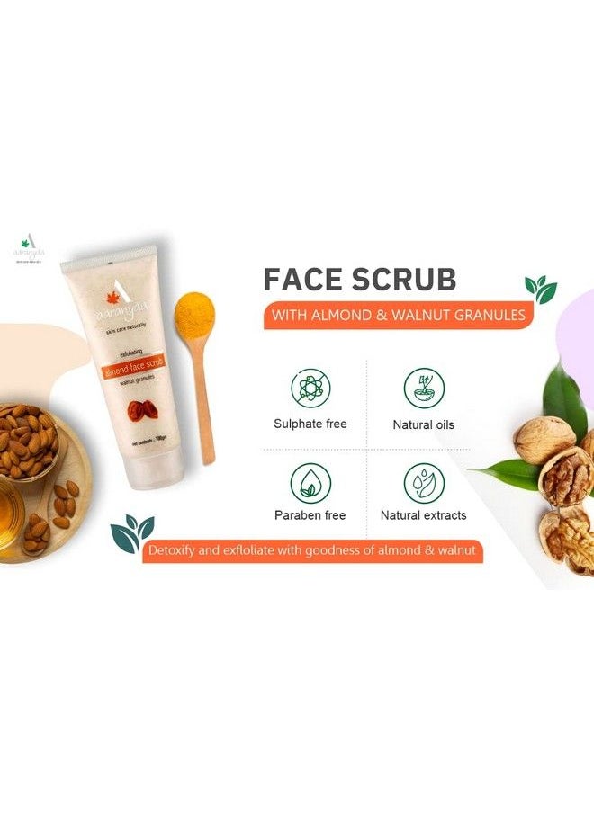 Aaranyaa - Face Scrub With Almond & Walnut (100Gm) ; Exfoliate Scrub ; Blackhead Whitehead Dead Skin Remover Detan ; Face Scrub For Women & Men - Image 1