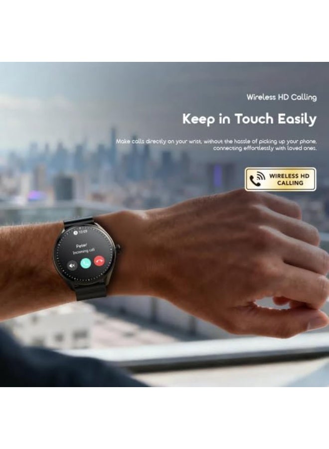 Oraimo 300 mAh Watch Nova 2R Lite Smart Watch (OSW-824) - 1.43" AMOLED Display, Bluetooth Calling, 100+ Sports Modes, IP68 Waterproof, Heart Rate & SpO2 Tracker - Black Graphite Black black - Image 2