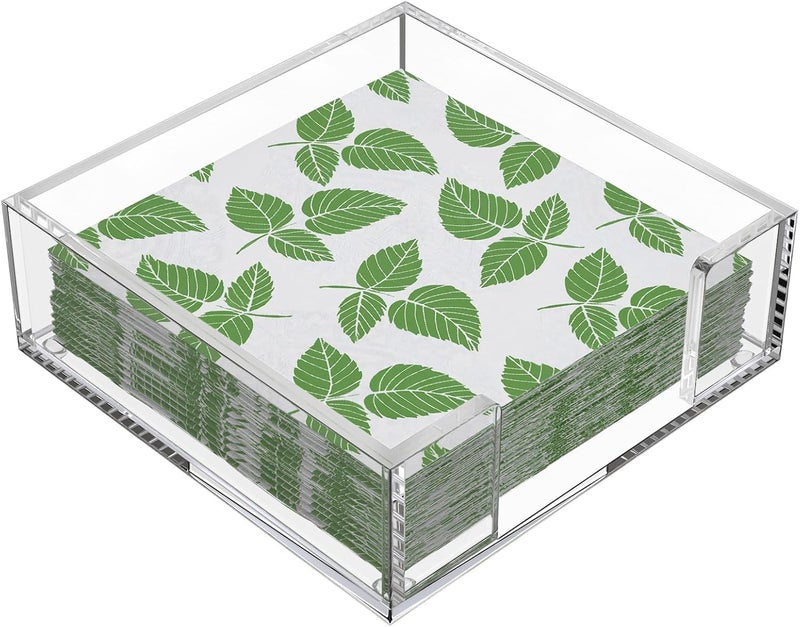 MaxGear Acrylic Napkin Holder for Table, Clear Guest Towel Holder, Beverage Buffet Paper Napkin Caddy for Bar, Party, Dinner, Kitchen & Dining Room, Bathroom, Perfect for 5.5 x 5.5 inches Napkins - Image 1