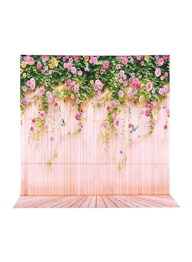 NIBEMINENT Flower Wood Pattern Photography Background Multicolour - Image 1