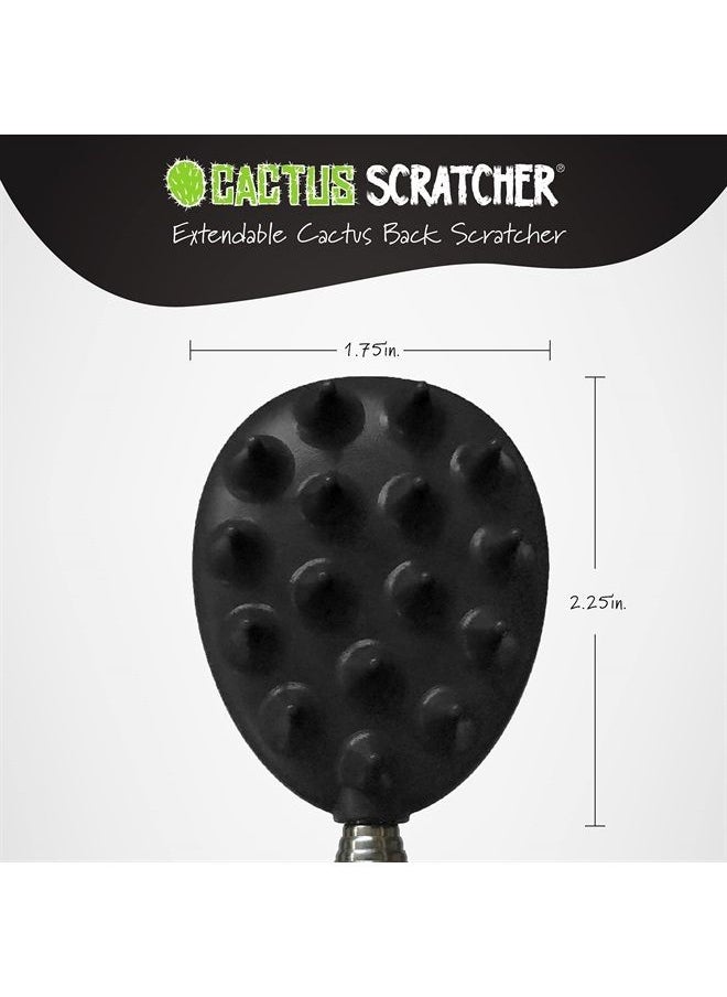 Extendable Cactus Back Scratcher, ABS Plastic, Relieves Itching on Back, Neck, Head, Beard, and Body, 16 Spikes per Side, 8.5 Inches Compact Back Scratcher Extendable to 24.5 Inches (Black)  - Image 4