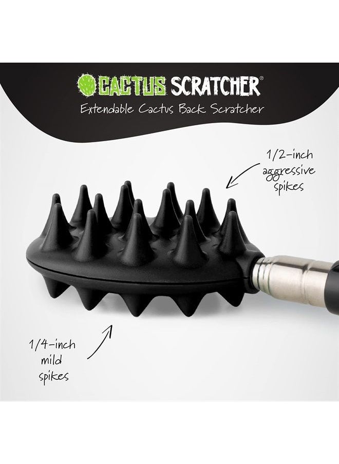 Extendable Cactus Back Scratcher, ABS Plastic, Relieves Itching on Back, Neck, Head, Beard, and Body, 16 Spikes per Side, 8.5 Inches Compact Back Scratcher Extendable to 24.5 Inches (Black)  - Image 5