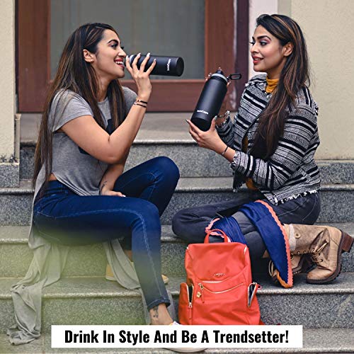 InstaCuppa Thermos Bottle 1000 mL, Double-Wall Thermos Flask, Vacuum Insulated Stainless Steel | Retains Hot and Cold Temperatures, Navy - Image 2