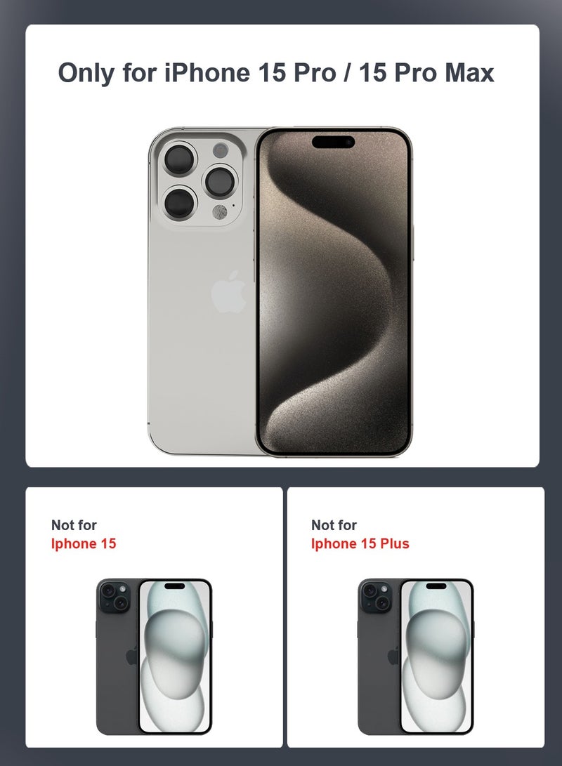 ماكس آند ماكس واقي عدسة الكاميرا لهاتف iPhone 15 Pro / 15 Pro Max - زجاج شفاف مقسّى مع حواف من الألومنيوم، وطلاء مضاد للانعكاس وواقي عدسة مقاوم للخدش - أبيض - Image 4
