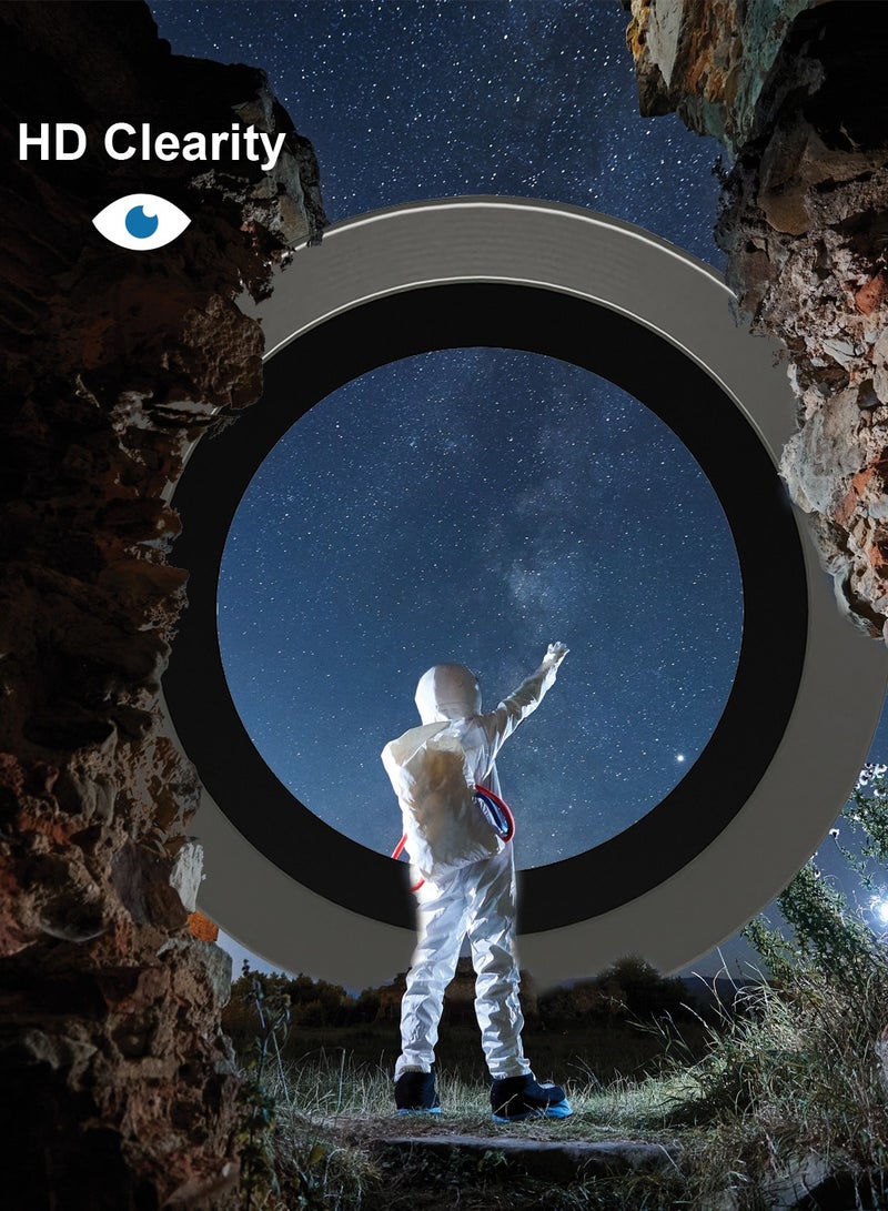 ماكس آند ماكس واقي عدسة الكاميرا لهاتف iPhone 15 Pro / 15 Pro Max - زجاج شفاف مقسّى مع حواف من الألومنيوم، وطلاء مضاد للانعكاس وواقي عدسة مقاوم للخدش - أبيض - Image 2