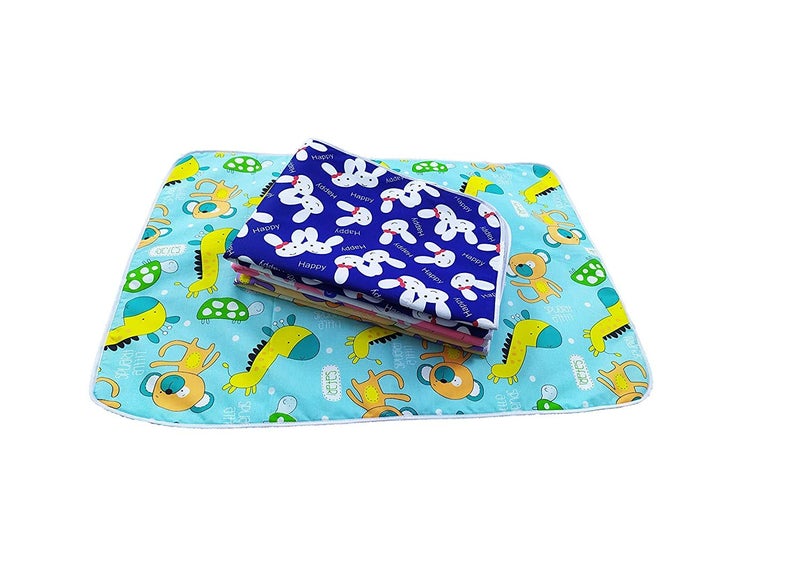 Heights Water Proof and Reusable Mat/Bed Protector/Absorbent Dry Sheets/Bed Protector Baby Dry Sheet with Ultra absorbance Nappy Changing Plastic Mat-Pack of 4 (Medium,Multicolor)(0-6 Months) - Image 2
