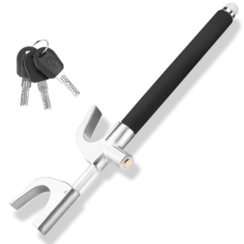 Generic Turnart Steering Wheel Lock Universal Car Lock Anti-Theft Device Retractable Steering Lock with 3 Keys for Auto/Truck/SUV/Van(Black)  - Image 1