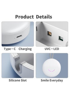 Excefore Portable Toothbrush Holder with UVC Cleaning Light, Rechargeable Travel Toothbrush Box Case for Household and Travelling(White)  - Image 4