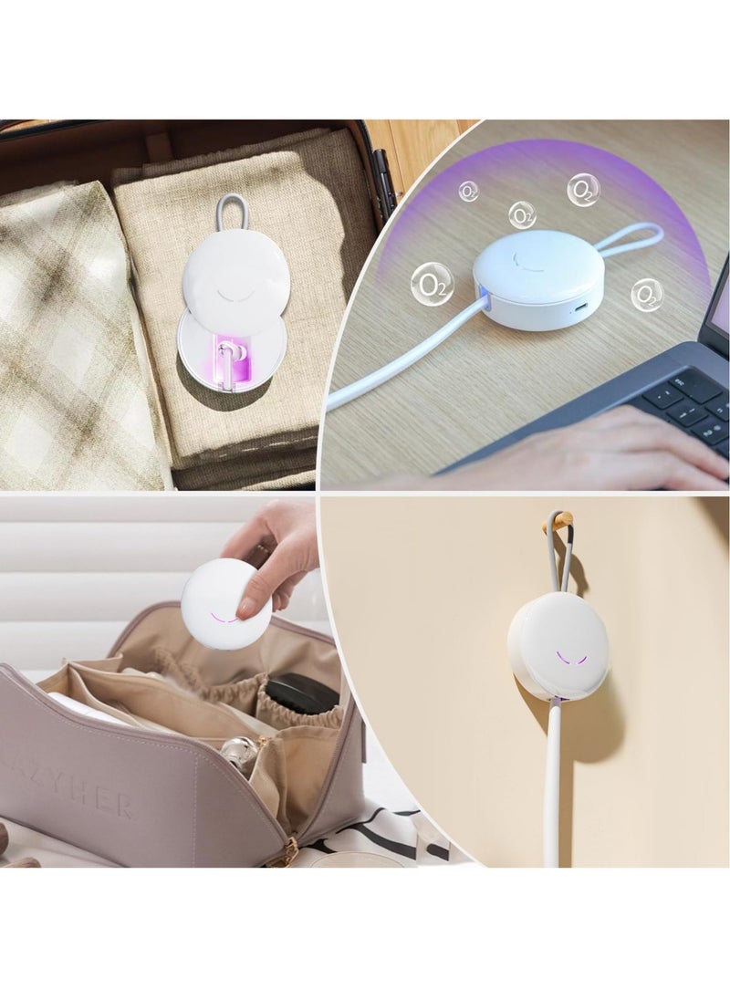 Excefore - Portable Toothbrush Holder with UVC Cleaning Light, Rechargeable Travel Toothbrush Box Case for Household and Travelling(White) - Image 1