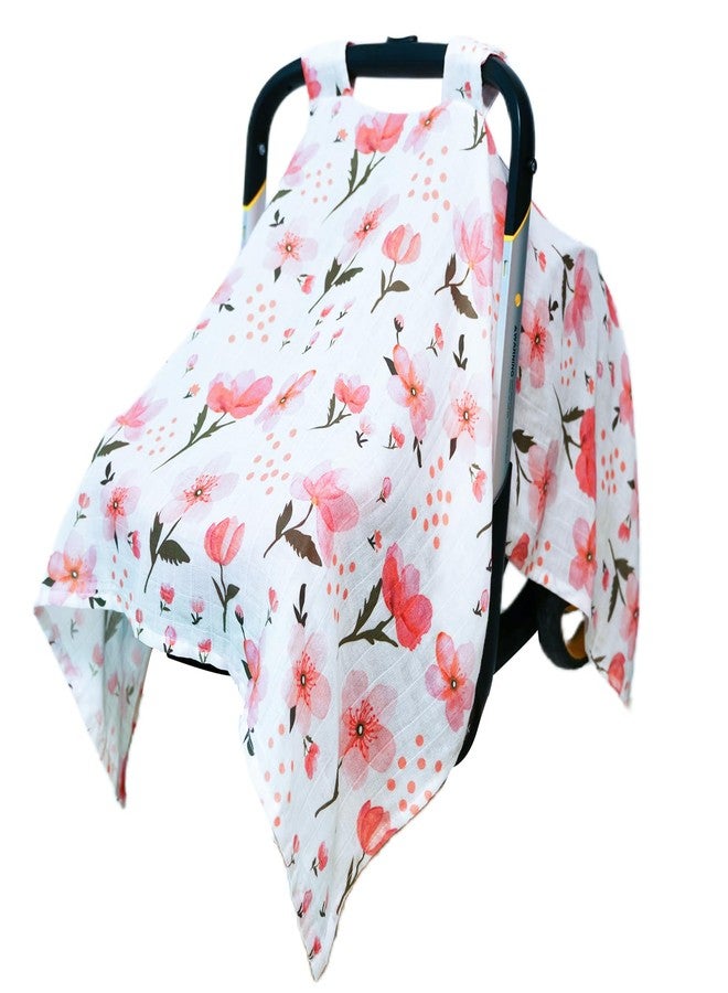 80S 100% Muslin Baby Car Seat Cover - Universal Fit Infant Car Seat Canopy, Breathable & Lightweight Sun, Weather Protection for Boys & Girls - Image 1
