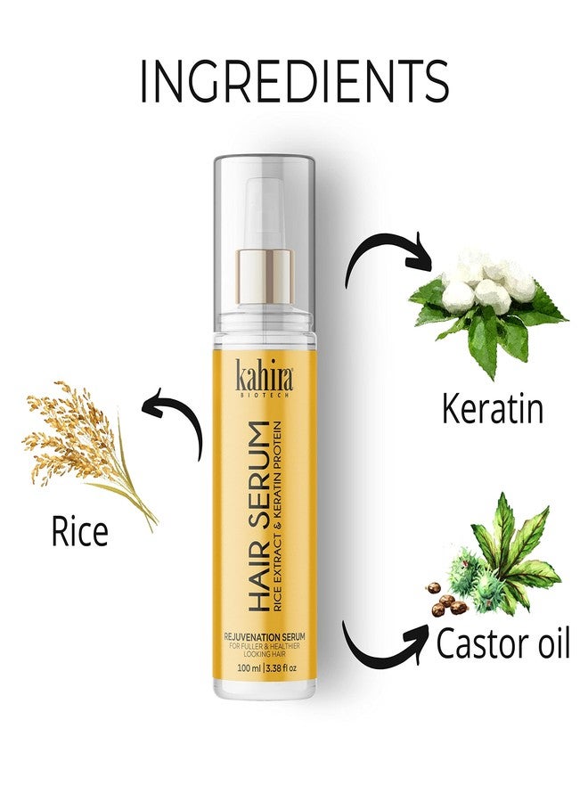 KAHIRA Hair Serum Rice Extract & Keratin Protein For Silkier, Shinier, Smoother Frizz Free Hair | Instant Shine & Smoothness 100 ml - Image 4