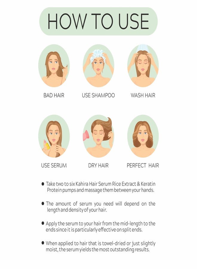 KAHIRA Hair Serum Rice Extract & Keratin Protein For Silkier, Shinier, Smoother Frizz Free Hair | Instant Shine & Smoothness 100 ml - Image 5