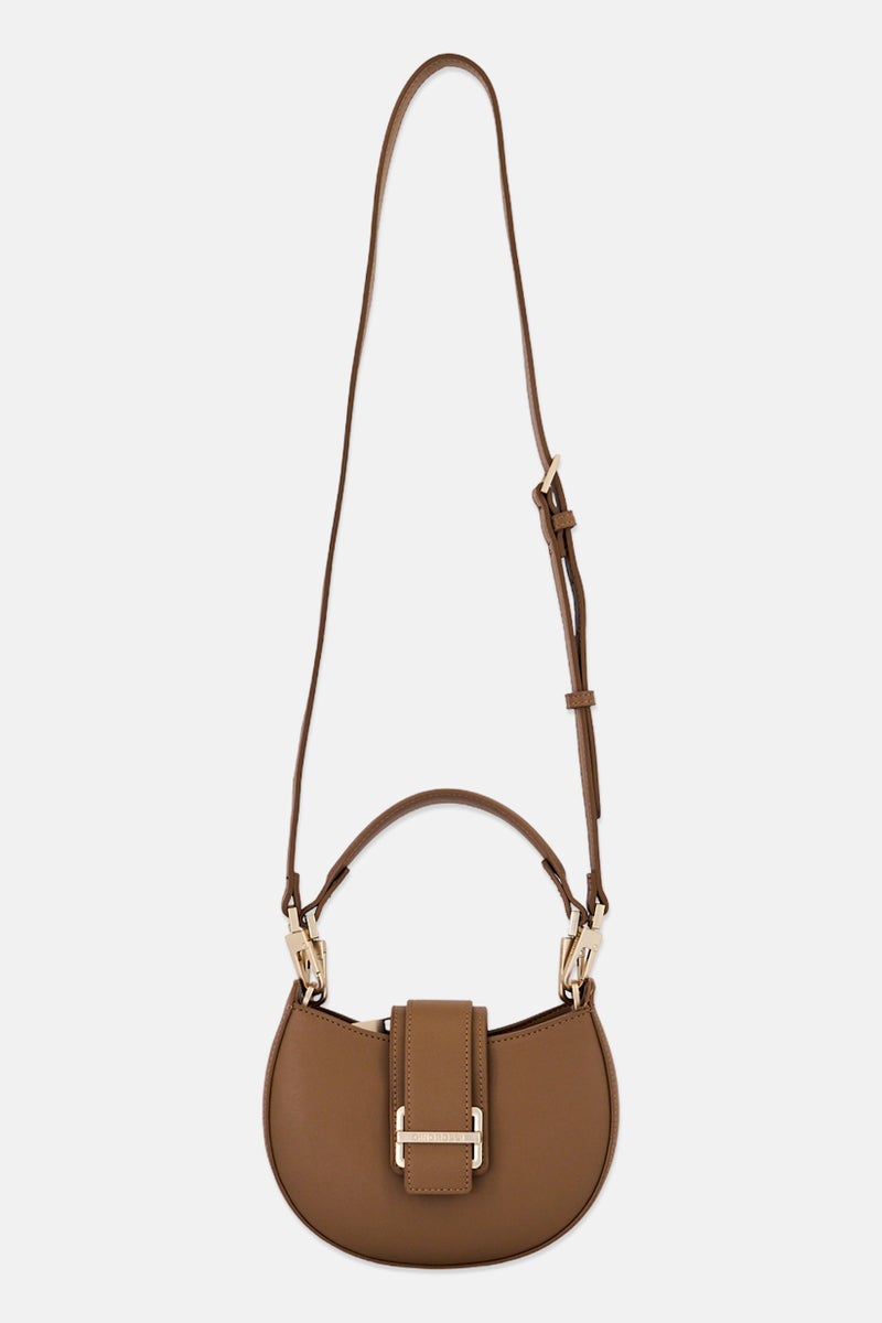 Gino Rossi حقيبة كتف نسائية بشعار العلامة التجارية، بني - Image 1