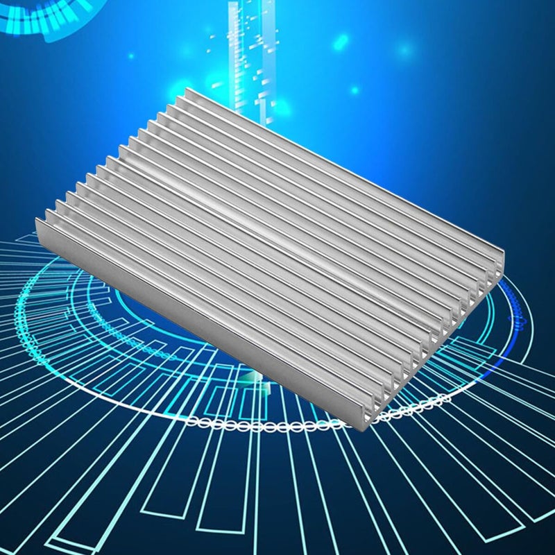 مشتت حراري كبير من سبائك الألومنيوم للوحة تبريد لرقاقة IC PCB باللون الفضي - Image 3