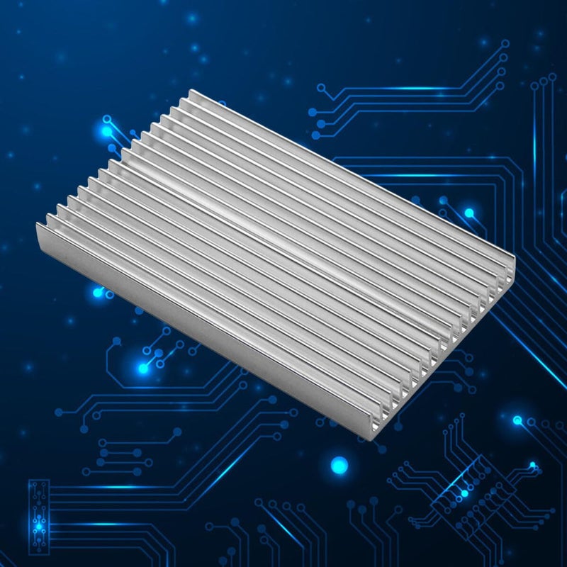 مشتت حراري كبير من سبائك الألومنيوم للوحة تبريد لرقاقة IC PCB باللون الفضي - Image 5